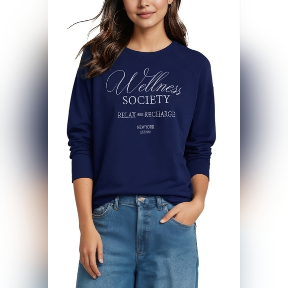 Wildfox “Wellness Society” Keely Raglan Sweatshirt – Size M – NWT - Picture 2 of 7